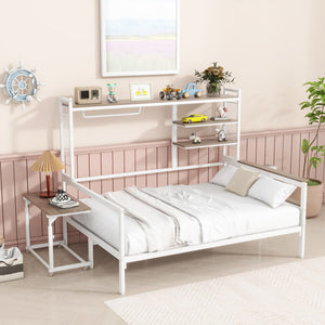 HomeRoots White Metal Full Day Bed - Elegant Multi-Functional Seating & Sleeping Solution for Compact Spaces 592806