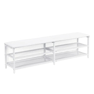 HomeRoots White Metal & Tufted Upholstered Full Bed Frame - Elegant Design for Comfort & Lasting Support 592810