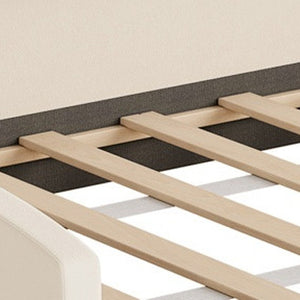 HomeRoots Beige Tufted Velvet Twin Bed Frame with Under-Bed Drawers for Stylish Storage & Comfort 592815