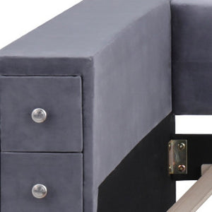 HomeRoots Gray Tufted Velvet Twin Day Bed with Trundle – Elegant Versatile Seating for Guest Rooms & More 592818