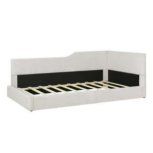 HomeRoots Beige Tufted Upholstered Twin Day Bed - Elegant Multi-Purpose Seating & Stylish Sleeping Solution 592821