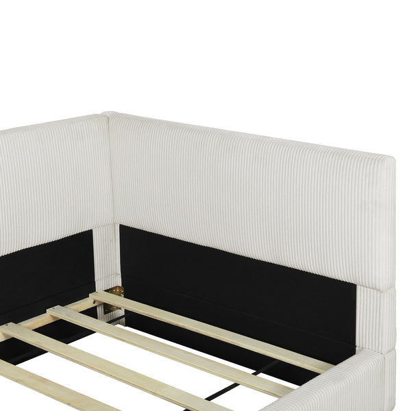 HomeRoots Beige Tufted Upholstered Twin Day Bed - Elegant Multi-Purpose Seating & Stylish Sleeping Solution 592821