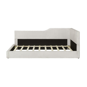 HomeRoots Beige Tufted Upholstered Twin Day Bed - Elegant Multi-Purpose Seating & Stylish Sleeping Solution 592821