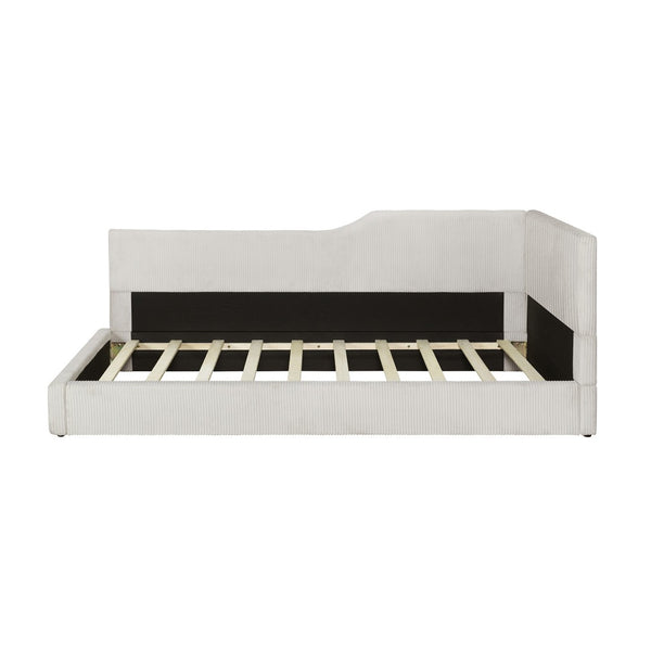 HomeRoots Beige Tufted Upholstered Twin Day Bed - Elegant Multi-Purpose Seating & Stylish Sleeping Solution 592821