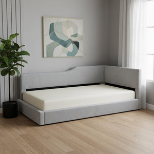 HomeRoots Gray Tufted Day Bed – Stylish Upholstered Twin Sleeper for Guest Rooms, Offices, and Living Areas 592822