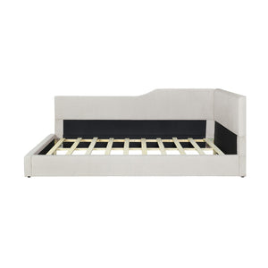 HomeRoots Beige Tufted Day Bed – Elegant Upholstered Full Bed for Versatile Comfort in Living Rooms & Offices 592823