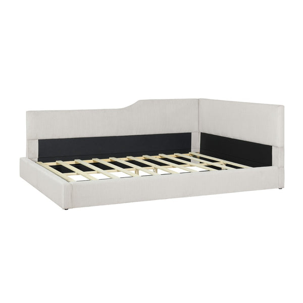 HomeRoots Beige Tufted Day Bed – Elegant Upholstered Full Bed for Versatile Comfort in Living Rooms & Offices 592823