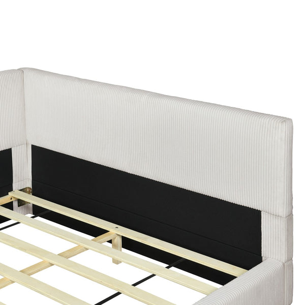 HomeRoots Beige Tufted Day Bed – Elegant Upholstered Full Bed for Versatile Comfort in Living Rooms & Offices 592823
