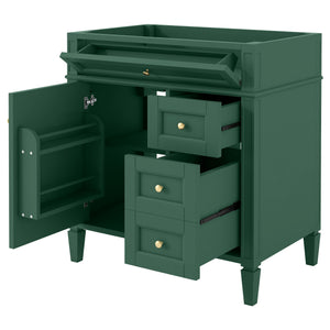English Elm 30'' Modern Bathroom Vanity Cabinet With 2 Drawers, Tip-Out Storage & Adjustable Shelf – No Basin N710P250685F