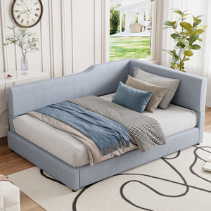 HomeRoots Gray Tufted Upholstered Full Day Bed - Stylish Multi-Functional Platform Frame for Cozy Spaces 592824