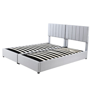 HomeRoots Gray Tufted Upholstered King Bed Frame - Elegant Design, Plush Comfort, and Modern Style for Your Bedroom! 592826
