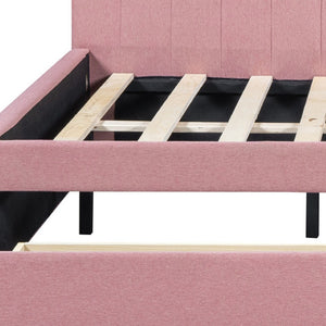 HomeRoots Pink Tufted Upholstered Full Day Bed with Drawers – Chic, Space-Saving Design for Modern Living Spaces 592833