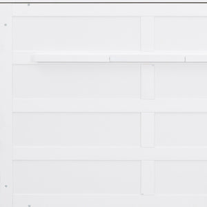 HomeRoots White Wood Full Murphy Bed - Space-Saving Design with Stylish Cabinet, Perfect for Guest Rooms & Studios 592840