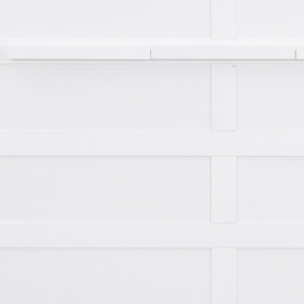 HomeRoots White Wood Full Murphy Bed - Space-Saving Design with Stylish Cabinet, Perfect for Guest Rooms & Studios 592840