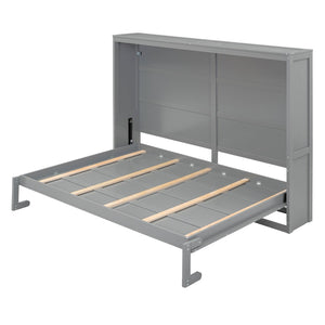 HomeRoots Gray Wood Queen Murphy Bed - Stylish Space-Saving Solution for Guest Rooms & Multi-Purpose Living Areas 592841