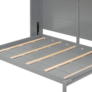 HomeRoots Gray Wood Queen Murphy Bed - Stylish Space-Saving Solution for Guest Rooms & Multi-Purpose Living Areas 592841