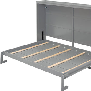 HomeRoots Gray Wood Queen Murphy Bed - Stylish Space-Saving Solution for Guest Rooms & Multi-Purpose Living Areas 592841