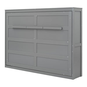 HomeRoots Gray Wood Queen Murphy Bed - Stylish Space-Saving Solution for Guest Rooms & Multi-Purpose Living Areas 592841