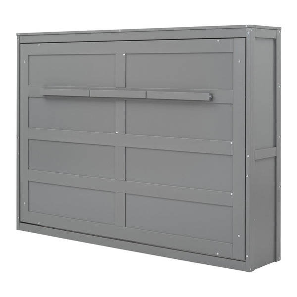 HomeRoots Gray Wood Queen Murphy Bed - Stylish Space-Saving Solution for Guest Rooms & Multi-Purpose Living Areas 592841