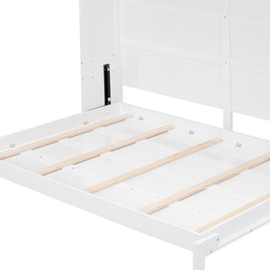 HomeRoots White Wood Queen Murphy Bed – Stylish Space-Saving Design for Small Rooms, Studios, and Guest Areas 592842