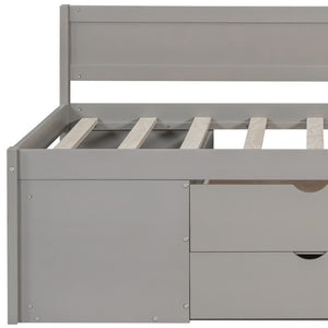 HomeRoots Gray Wood Twin Day Bed with Stylish Drawers - Versatile Seating & Sleeping Solution for Any Space 592845