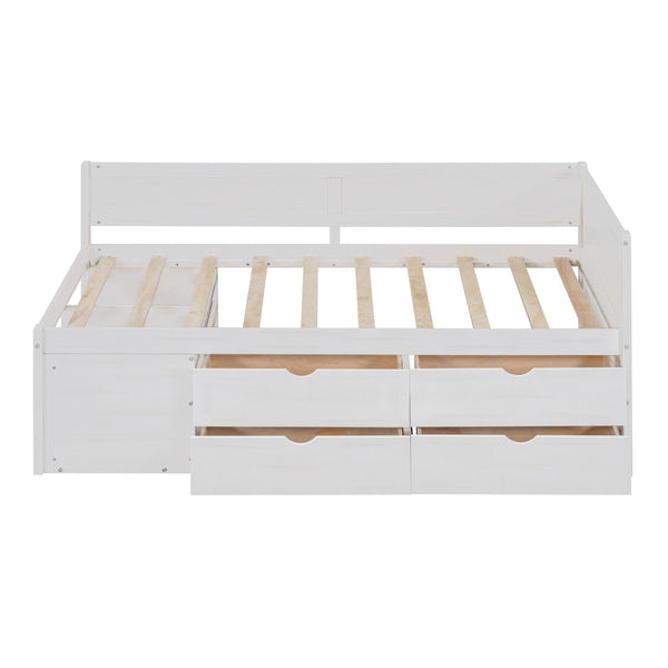 HomeRoots White Wood Twin Day Bed with Drawers – Stylish, Versatile, and Space-Saving Comfort for Any Room! 592846
