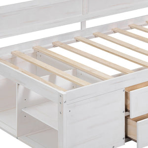 HomeRoots White Wood Twin Day Bed with Drawers – Stylish, Versatile, and Space-Saving Comfort for Any Room! 592846