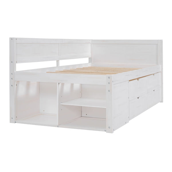 HomeRoots White Wood Twin Day Bed with Drawers – Stylish, Versatile, and Space-Saving Comfort for Any Room! 592846
