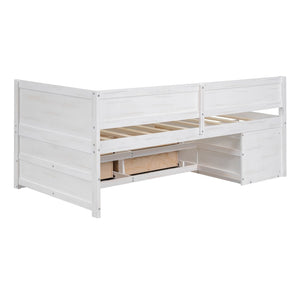 HomeRoots White Wood Twin Day Bed with Drawers – Stylish, Versatile, and Space-Saving Comfort for Any Room! 592846
