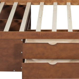 HomeRoots Walnut Wood Full Day Bed with Drawers - Elegant Multi-Functional Design for Stylish Living Spaces 592847