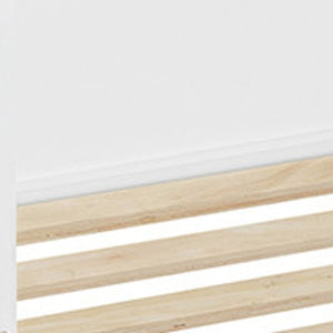 HomeRoots White Wood Full Murphy Bed - Space-Saving Cabinet Design with USB Charging for Stylish Sleep Solutions 592882