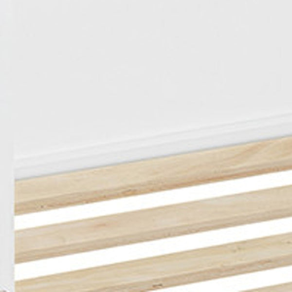 HomeRoots White Wood Full Murphy Bed - Space-Saving Cabinet Design with USB Charging for Stylish Sleep Solutions 592882