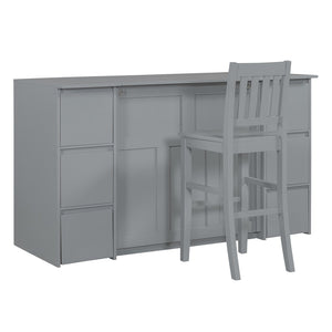 HomeRoots Gray Wood Twin Murphy Bed with USB Port – Space-Saving Design for Small Rooms & Home Offices 592883