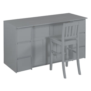 HomeRoots Gray Wood Twin Murphy Bed with USB Port – Space-Saving Design for Small Rooms & Home Offices 592883
