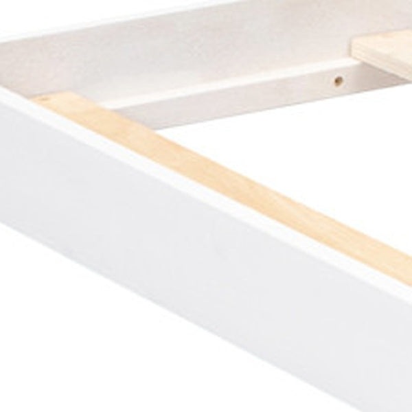 HomeRoots White Twin Over Full Bunk Bed with Safe Stairs, Storage Drawers, and Versatile Design for Bedrooms 592890
