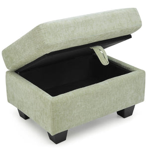 English Elm Single Chenille Manual Recliner with Usb Port Hidden Storage Ottoman and Cup Holders Cyan W487P423654