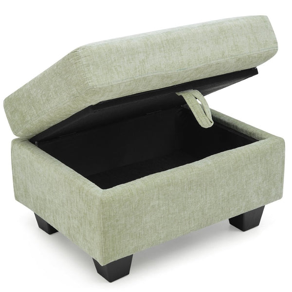 English Elm Single Chenille Manual Recliner with Usb Port Hidden Storage Ottoman and Cup Holders Cyan W487P423654