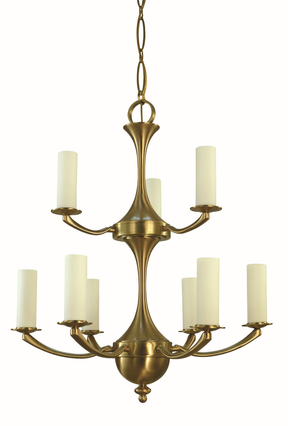 Framburg 9-light Brushed Brass Atherton Chandelier - Handcrafted Elegance With Italian Die-cast Detail Brushed Brass Metal 5929 Br