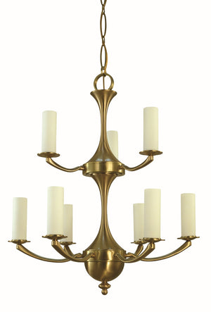 Framburg 9-light Brushed Brass Atherton Chandelier - Handcrafted Elegance With Italian Die-cast Detail Brushed Brass Metal 5929 Br