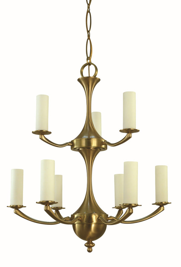 Framburg 9-light Brushed Brass Atherton Chandelier - Handcrafted Elegance With Italian Die-cast Detail Brushed Brass Metal 5929 Br