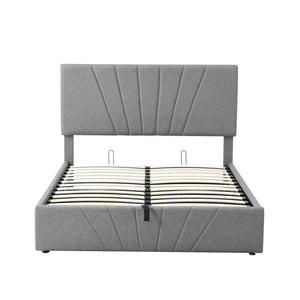 HomeRoots Gray Tufted Upholstered Full Bed Frame - Modern Comfort, Durable Design, Stylish Minimalist Aesthetic 592905