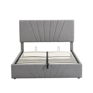 HomeRoots Gray Tufted Upholstered Full Bed Frame - Modern Comfort, Durable Design, Stylish Minimalist Aesthetic 592905
