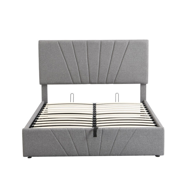 HomeRoots Gray Tufted Upholstered Full Bed Frame - Modern Comfort, Durable Design, Stylish Minimalist Aesthetic 592905