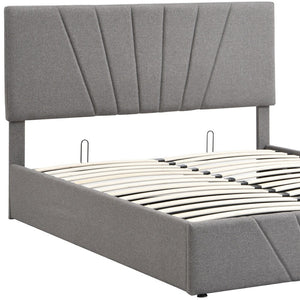 HomeRoots Gray Tufted Faux Leather Queen Bed Frame - Modern, Stylish Upholstered Platform for Ultimate Comfort 592907
