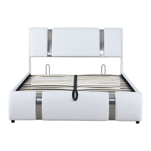 HomeRoots White Tufted Faux Leather Full Bed Frame - Modern Design, Cozy Comfort, Easy Maintenance & Style Upgrade 592911