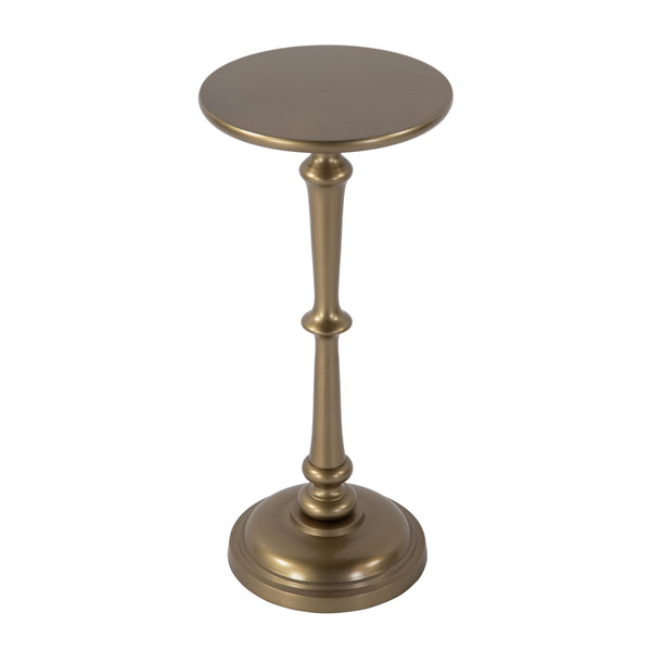 Butler Specialty Company Alisa Modern 10 In. W Round All-metal End Table For Stylish Spaces Antique Gold Aluminum 5929226-butler