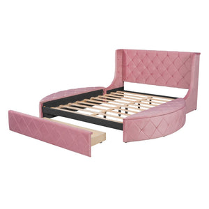HomeRoots Pink Tufted Velvet Queen Bed Frame - Modern Glam Design with Plush Comfort for Stylish Bedrooms 592925