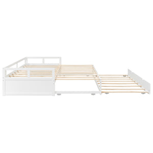 English Elm Extending Twin Daybed with Pull Out Trundle Solid Pine Wood Frame Guest Room N708P336535K