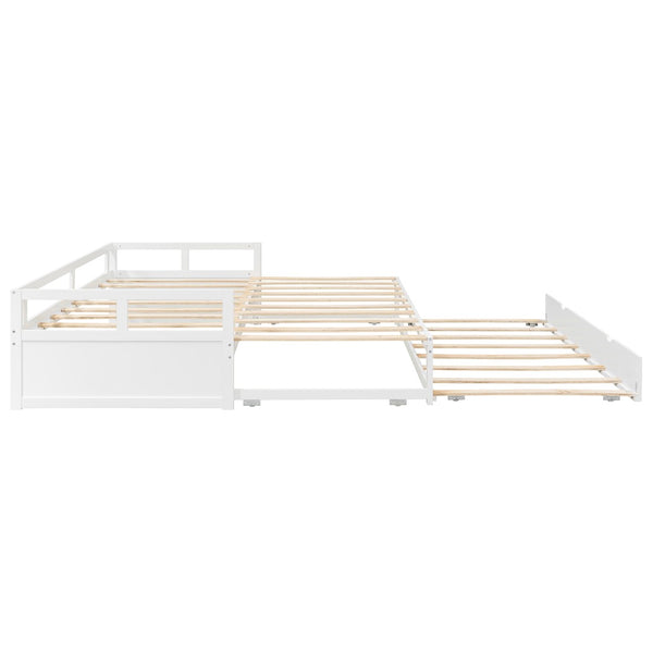English Elm Extending Twin Daybed with Pull Out Trundle Solid Pine Wood Frame Guest Room N708P336535K