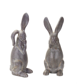 HomeRoots Set of Two Gray Cement Figurine Sculptures – Modern Tabletop Accents for Home Décor & Gift Ideas 592941